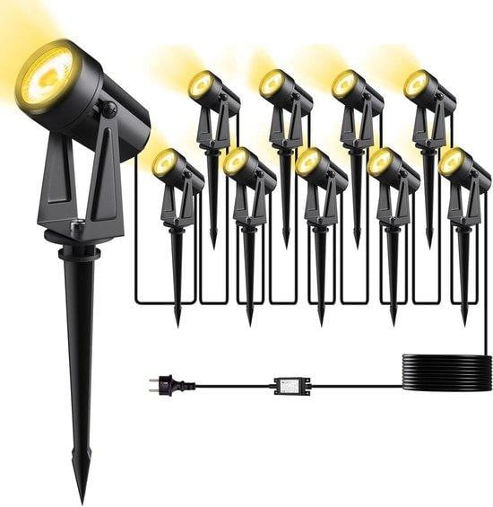 LED Tuinverlichting Pogestrand - 10 Stuks Zwarte Accent Spots voor Tuin en Terras - IP65 Waterdicht