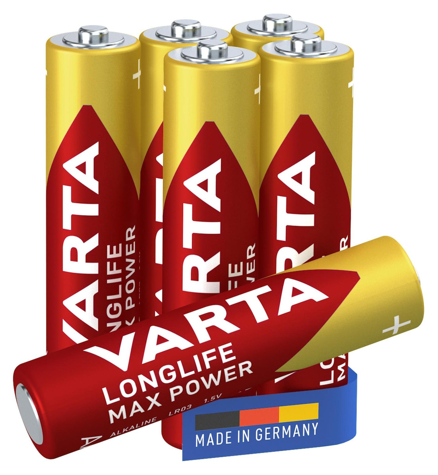 Varta AAA-batterijen Longlife Max Power, 6 stuks, alkaline microbatterijen