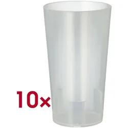 Papstar 10er-Pack Mehrweg-Trinkbecher 0,2 l unzerbrechlich transparent