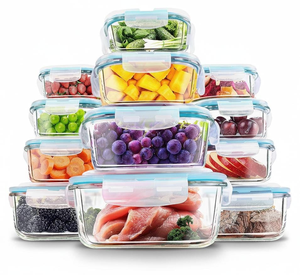 JL keuken Set van 24 glazen afsluitbare containers van KLK Commerce