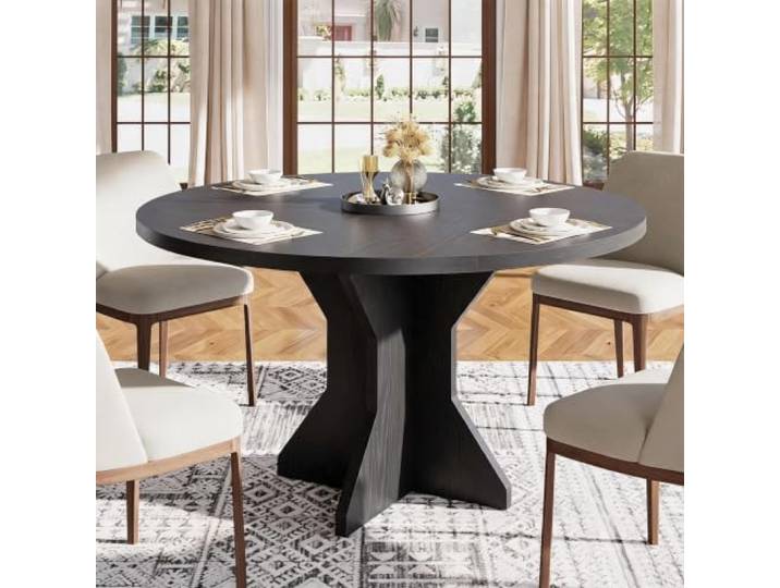 Esstisch Rund Modern, Küchentisch Massivholz-Design Für Esszimmer Runder Esstisch im eleganten Holz-Design: Platzsparend, extrem stabil & kratzfest – der Blickfang für Küche & Esszimmer.