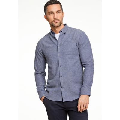 Langarmhemd LINDBERGH "Freizeithemd (Langarm) Relaxed Fit", Herren, Gr. M, Normalgrößen, blau, Obermaterial: 100% Baumwolle, Hemden