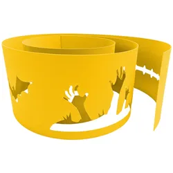 zaun|zu® Sichtschutzstreifen PP PREMIUM Halloween Graveyard Zaun Gelb 2,55m