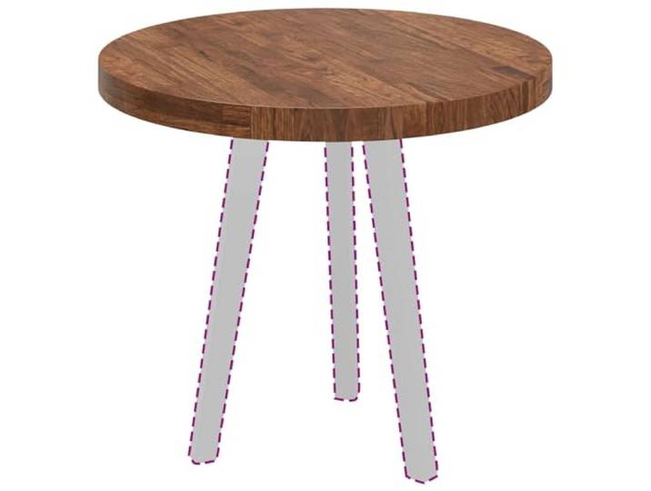vidaXL Tischplatte Ø 60 x 4 cm Rund Massivholz Eiche Hellbraun