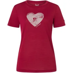 Super Natural, Damen, Funktionsshirt, Super.Natural Bike Heart (XS), Grau, Rot