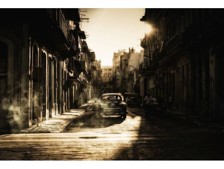 Fototapete PAPERMOON Photo-Art BARIS AKPINAR, MYSTISCHER MORGEN IN HAVANNA , bunt, B:2,5m L:1,86m, Vlies, Tapeten, Fototapete