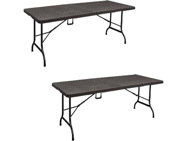 Set de 2 Tables de Jardin Pliables 180 cm - Noir