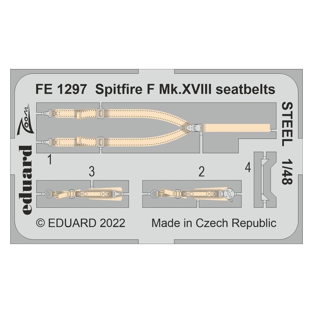 Eduard Spitfire F Mk.XVIII seatbelts STEEL (FE1297)