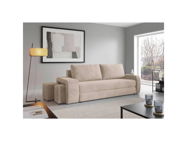 Livetastic Schlafsofa Ines, Beige, Kunststoff, Füllung: Polyurethan (Pur), Silikon, 258x98x95 cm, Made in EU, Wohnzimmer, Sofas & Couches, Schlafsofas, Sonstige Schlafsofas