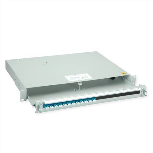 TELEGÄRTNER PROFI V LWL-Panel mit Kupplungen, 12x LC Duplex, blau, OS2