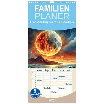 Familienplaner 2026 - Der Zauber fremder Welten mit 5 Spalten (Wandkalender, 21 x 45 cm) CALVENDO