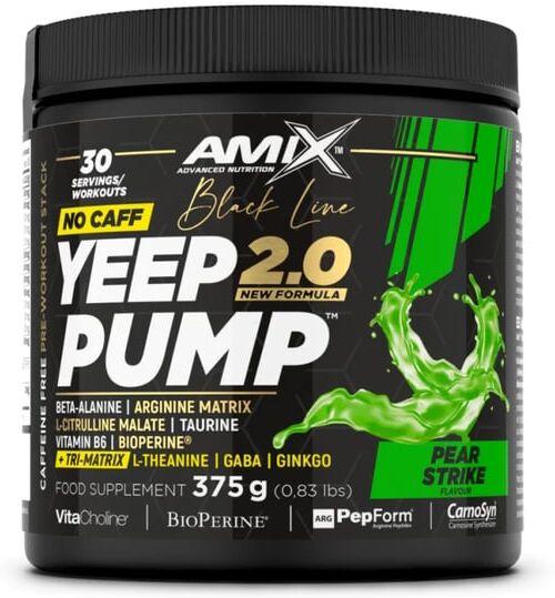 Amix Nutrition Pre-entreno Yeep Pump 2,0 Sin Cafeína 360g Pear Strike