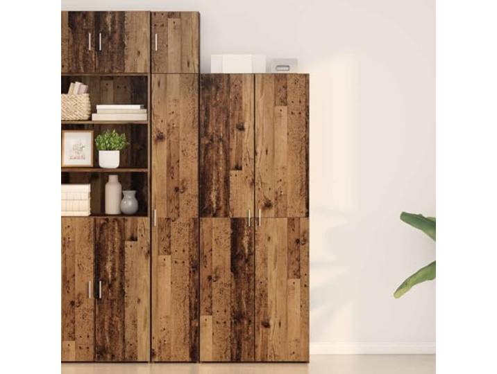 HEFZGDB Landhaus Buffetschrank mit rustikalem Finish aus Altholz, Hoher Buffet Schrank mit großzügigem Stauraum für die Aufbewahrung von Geschirr, Rustikaler Buffetschrank für Esszimmer