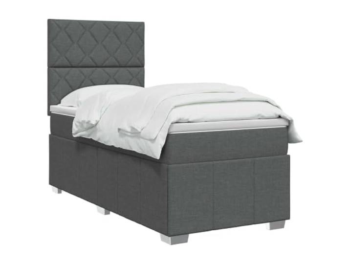 vidaXL Boxspringbett mit Matratze Dunkelgrau Einzeln Stoff