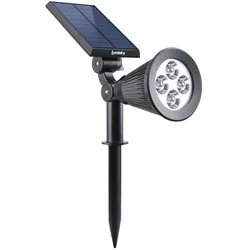 Lumisky SPIKY Solar-Strahler, Kaltweiß, 200 lm Plastik Schwarz