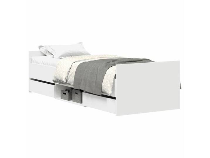 Luxe&Mode Cadre de lit - sans matelas - Lit adulte simple - 2 ans garantie - blanc 90x190 cm（44750）