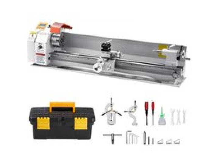 VEVOR Metalldrehmaschine 220x1000 mm Drehmaschine Automatischer Vorschub 2500 U/min Drehzahl 1250 W Bürstenloser Motor, mit Zubehör, Tischdrehmaschine für die Bearbeitung von Präzisionsteilen