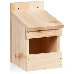Relaxdays Halbhöhle Nistkasten aus Holz Hellbraun