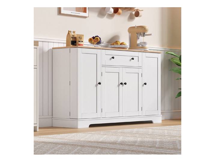 STILVORA Sideboard Buffetschrank Kücheninsel mit Schublade,Regal&Kippschutz,Küchenschrank (Multifunktionales Küchenbuffet 138 cm Sideboard mit Schublade, verstellbaren Einlegeböden, Kippschutz – Modernes Design für Küche, Wohnzimmer & Schlafzimmer, praktischer Stauraum), mit Kippschutz, mit Schublade