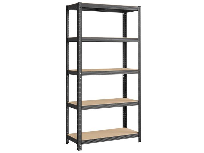Étagère de rangement 5 niveaux de cuisine réglables gris
