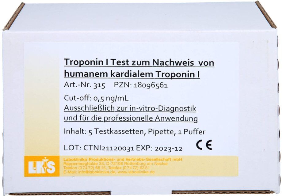 Troponin I Mit Puffer Testkassetten 5stk
