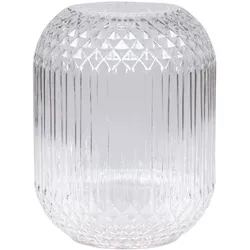 Chic Antique Vase mit kariertem Muster, H25/D18 cm, klar