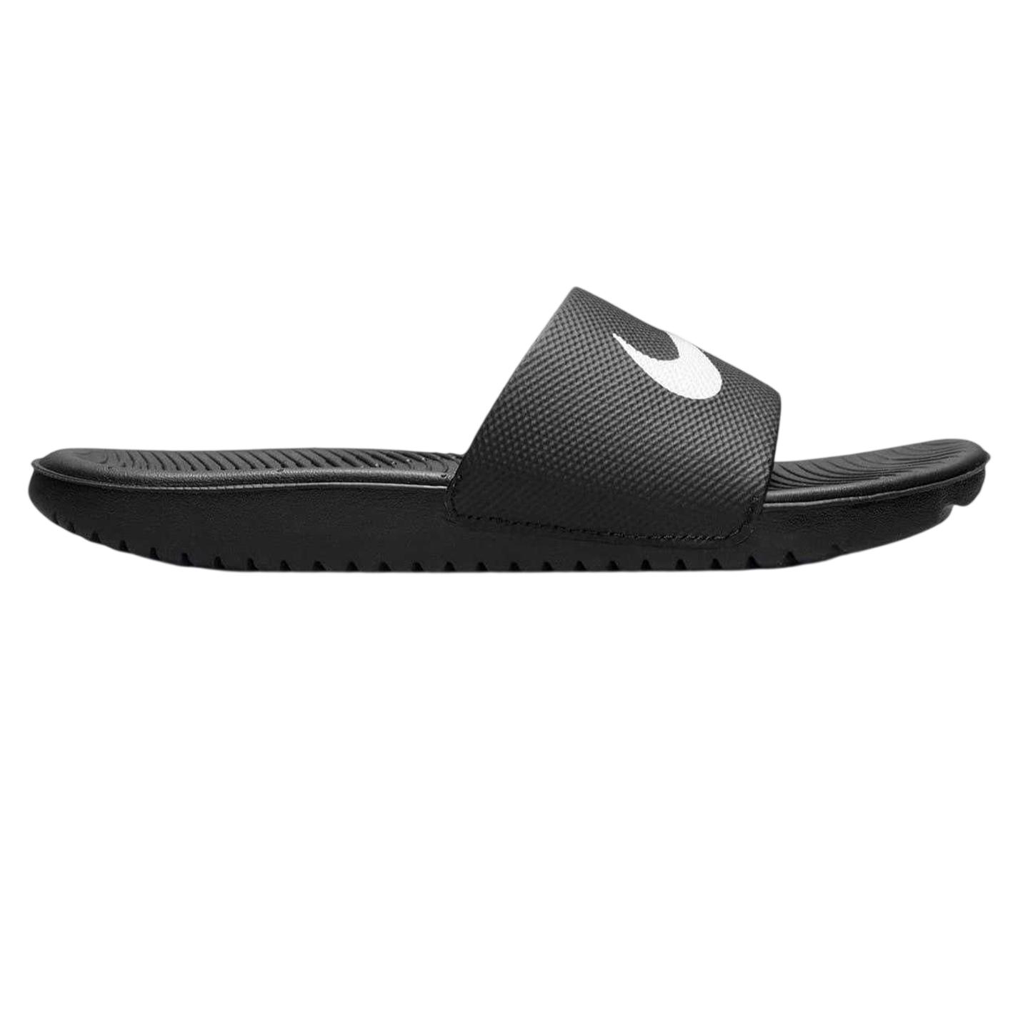 Nike - "Kawa" Pantoffeln für Kinder, Einzelner Riemen, Flach (Ganz in Schwarz)