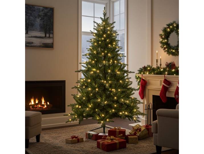 LED Weihnachtsbaum, Kunstbaum mit 290 Lichtern, klappbar, Ø137 x 210 cm