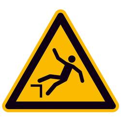 WOLK DIREKT Warnschild,Alu,Warnung vor Absturzgefahr,Größe: 10,0 cm DIN EN ISO 7010 W008 ASR A1.3 W008 110.A8185