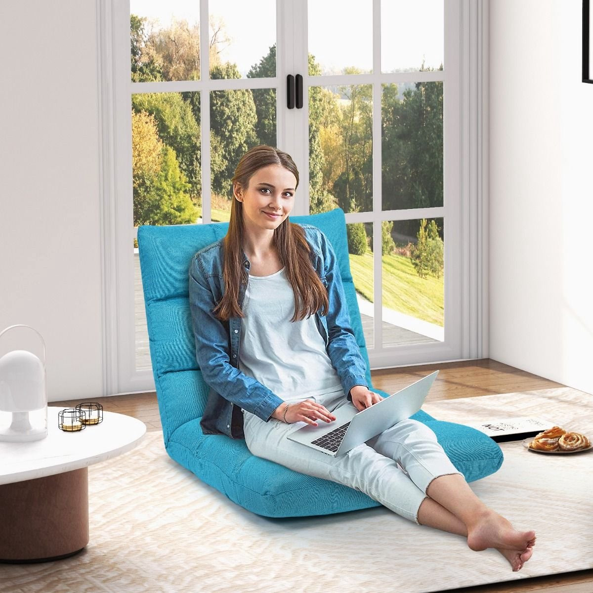 Opvouwbare strandstoel en meditatiestoel - Turquoise