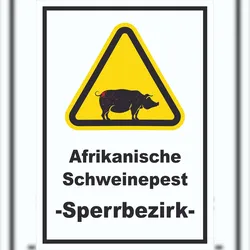 HB-Druck Afrikanische Schweinpest Schild A5 Rückseite selbstklebend