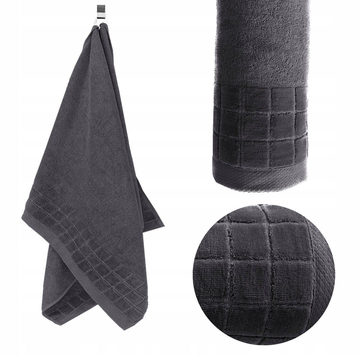 Koney Larisa Badhanddoek - Grafiet - 50 x 100 cm