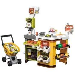 Supermarkt-Spielset mit Kühlschrank – 65-teilig