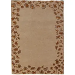 TEPPICH aus Wolle SABLE in Natur, mit Tier-Motiv, 140 x 200 cm