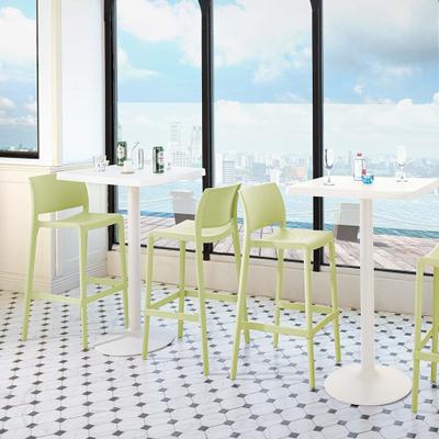 SET OF 2 SENSILLA OUTDOOR STACKABLE BARSTOOL by Polder in Wasabi Green
