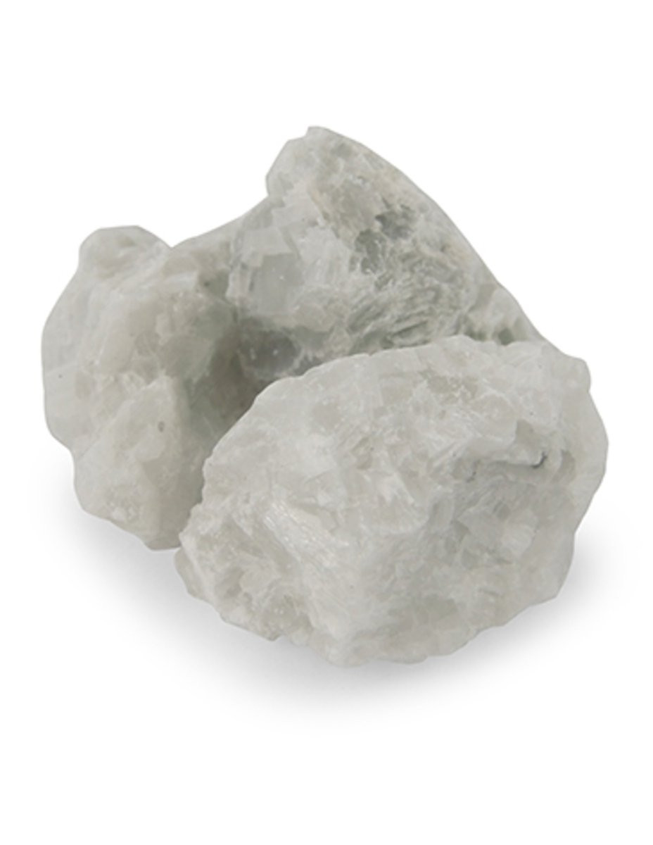 Calciet wit uit Brazilië 250 g ruwe brokjes
