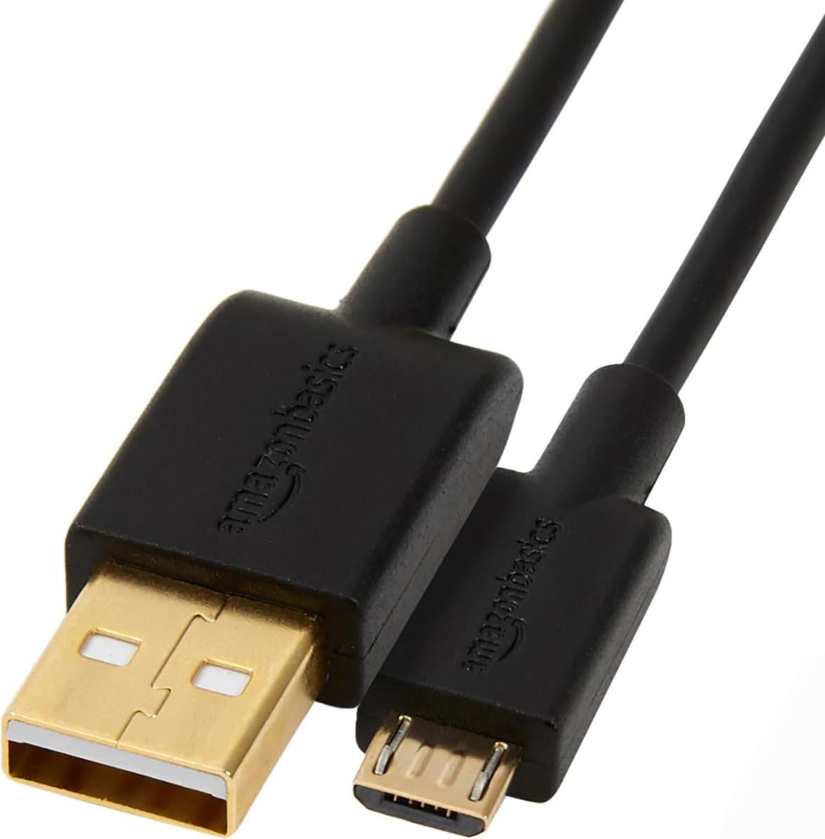 AmazonBasics USB A naar Micro-USB B kabel, 1,8 meter, zwart