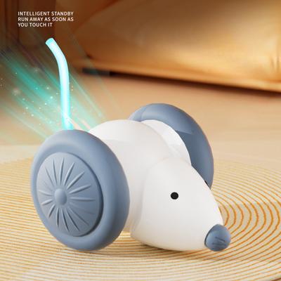 Multisell Products Hub Automatic Teaser Cat Car Toy With Intelligent Obstacle Avoidance, Rechargeable Interactive Cat Toy Electric Mouse white