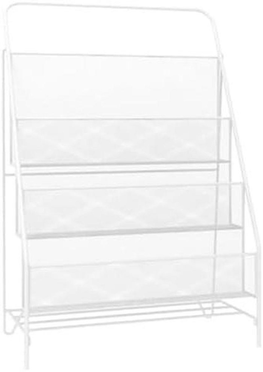 Verrijdbaar Tijdschriftenrek met 3 Lagen - Wit - Staand Brochure Display