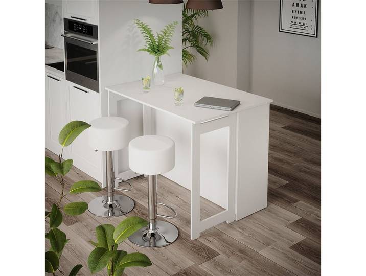 Vicco Bartisch Dominic, Weiß, 116 x 37 cm mit 2 Barhockern (3-St)
