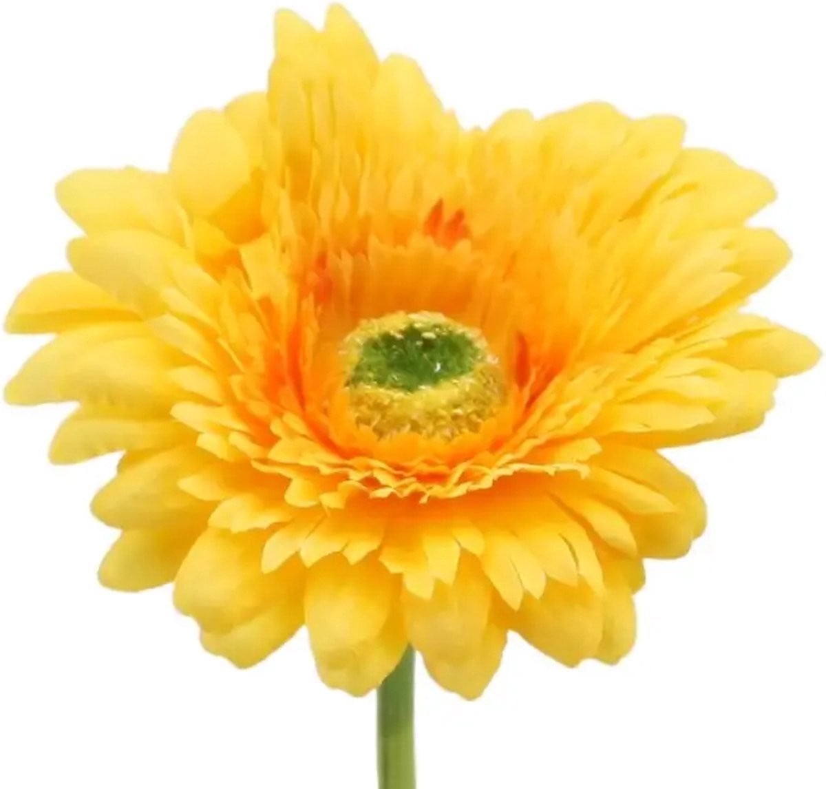 Gele kunstbloem Gerbera van zijde met steel, 62 cm