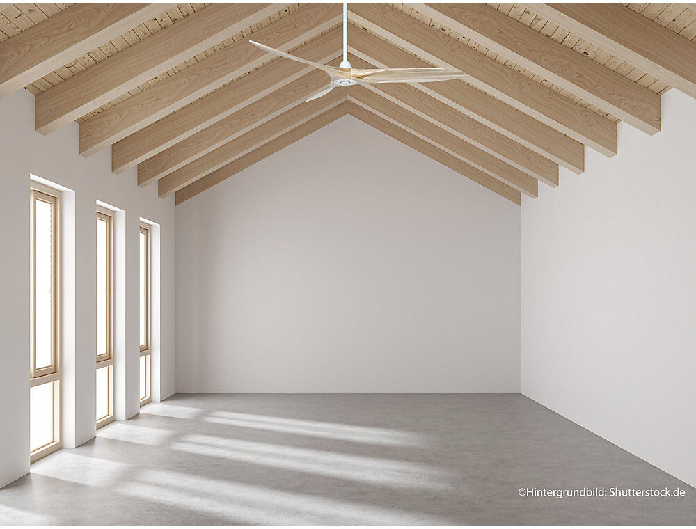 kaiserkraft Deckenventilator ECO AIRSCREW, Rotorblatt-Ø 1520 mm, natur / mattweiß