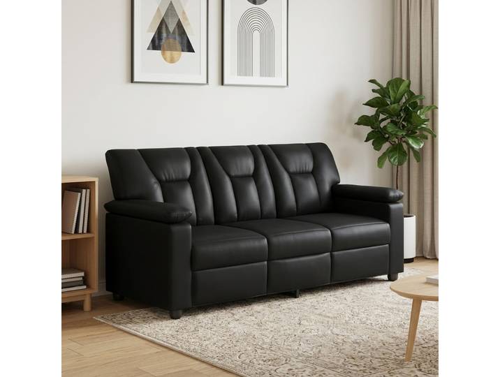 vidaXL Sofa Schwarz 191 x 85 x 93 cm Kunstleder