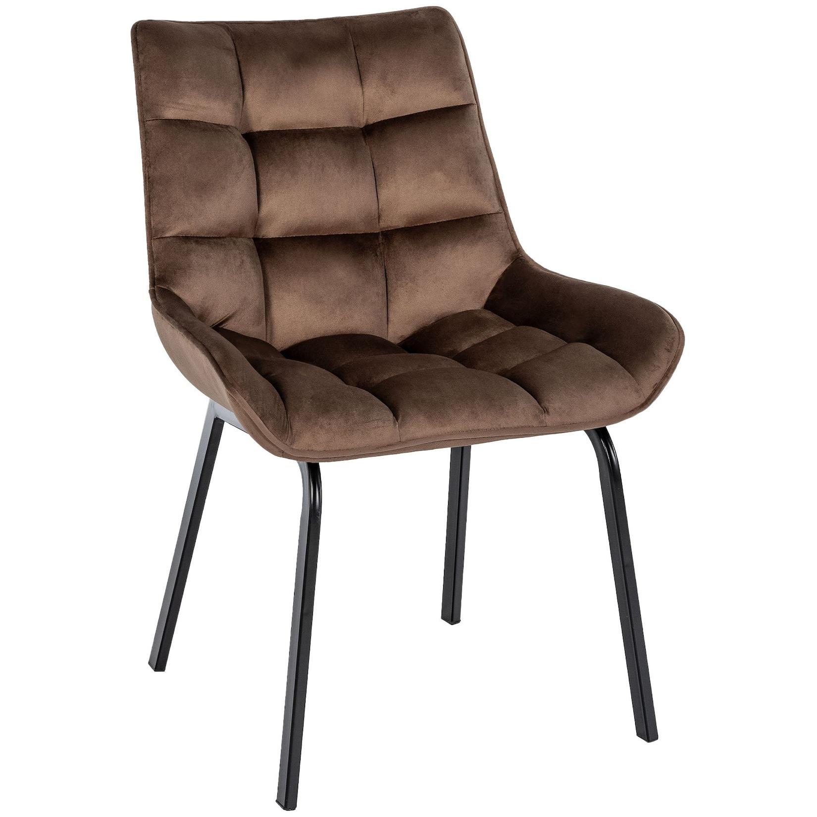 CLP Stuhl Saranda Samt - Farbe: braun, Material: Samt