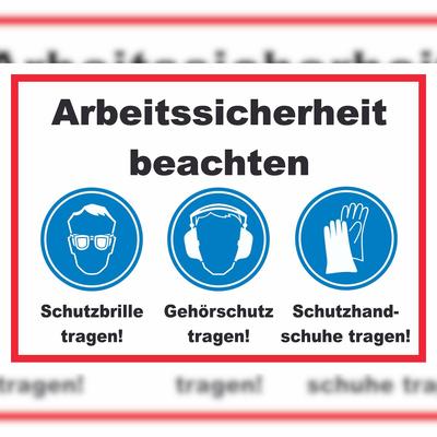 HB-Druck Arbeitssicherheit Augen Ohren Hände Schild A6 (105x148mm)