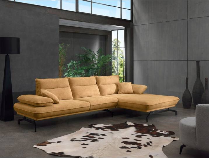 Möbeldreams Ecksofa Premium Couch Glamour Sofa, Verstellbare Armlehnen, weiche Polsterung, moderne Eckform
