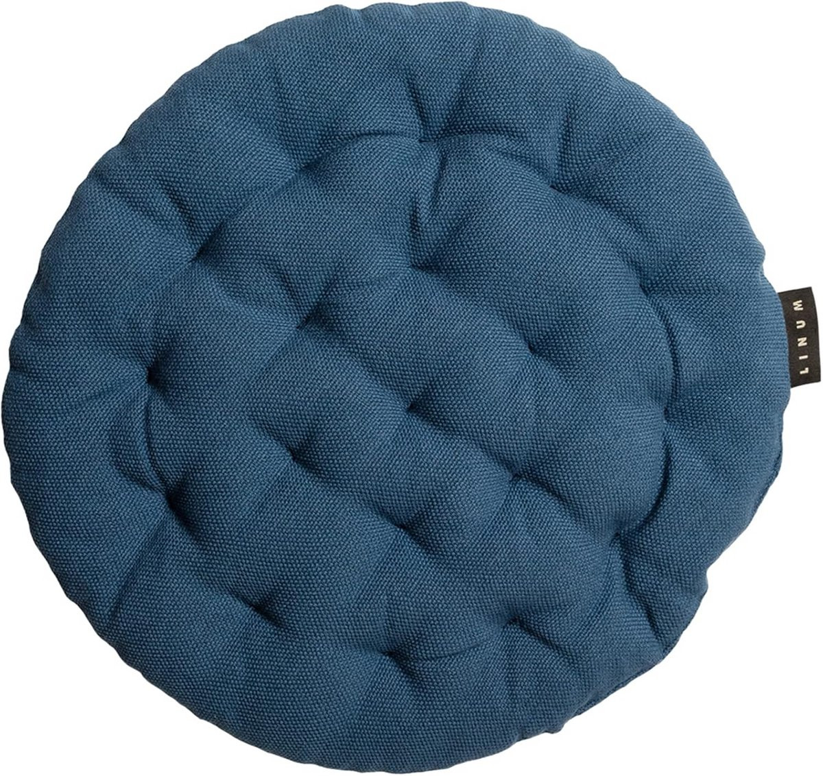 Rond Zitkussen van Katoen - Indigo Blauw - Ø 37 cm