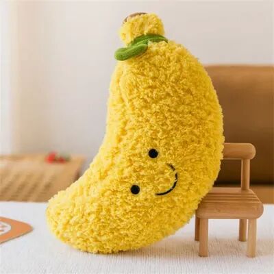 Perfect Picks Market Stuffed Fruit Toys, Cute Mango, Watermelon, Avocado, Strawberry, Sensory Gift For Birthday, Fun Plush Decor banana