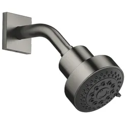 Dornbracht Kopfbrause FlowReduce SERIENSPEZIFISCH Dark Platinum gebürstet, Ausladung 200 mm, Kugelgelenk 30° schwenkbar, dreifach verstellbar (COMPACT RAIN, COMPACT SOFT FLOW, COMPACT AQUAPRESSURE FLOW), max. Durchfluss 6,8 l/min bei 3 Bar, Brausekopf Ø