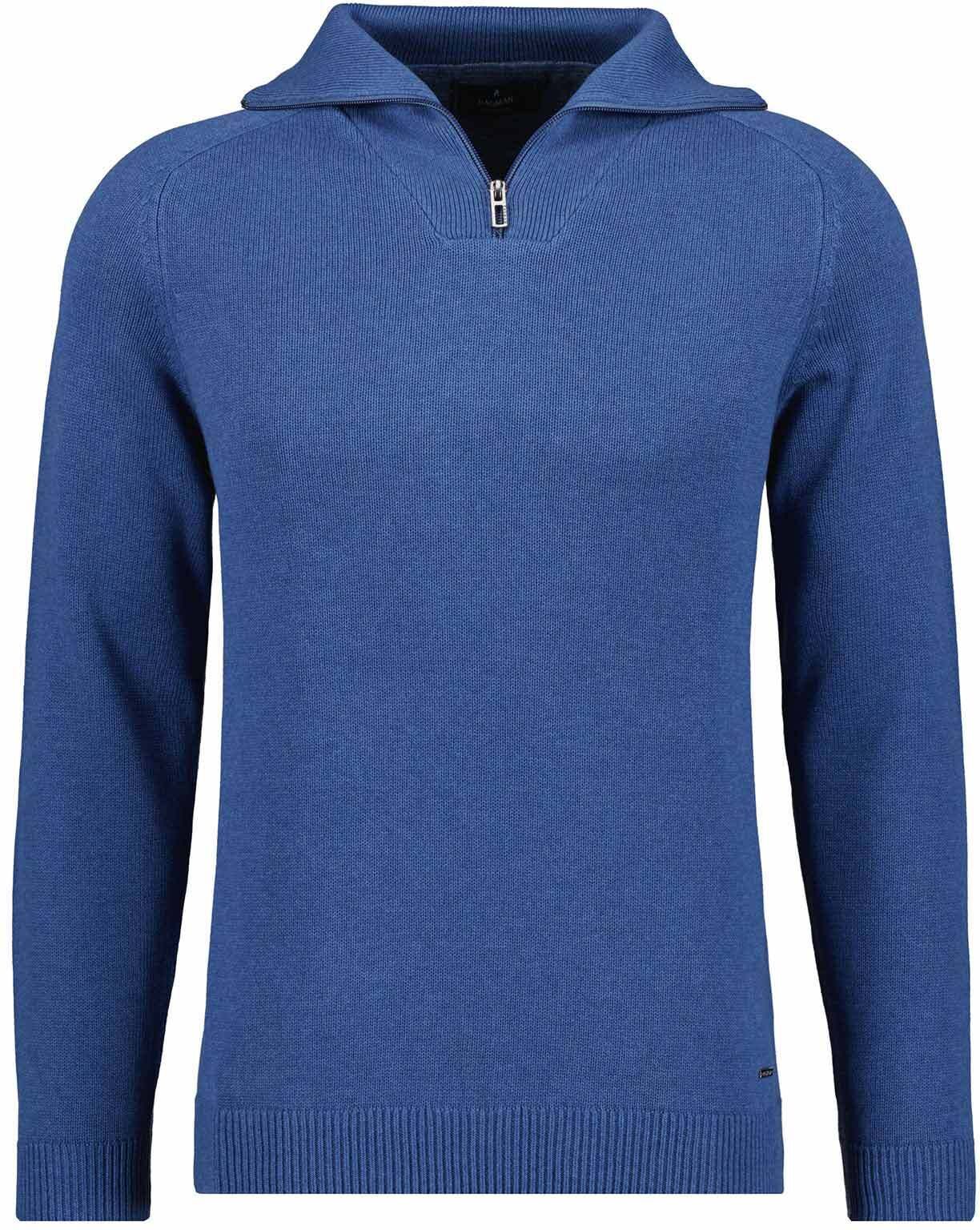 Troyer RAGMAN, Herren, Gr. 50, blau (blau saphire, 705), Strick, 100% Baumwolle, Pullover Troyer blau saphire, 705 50